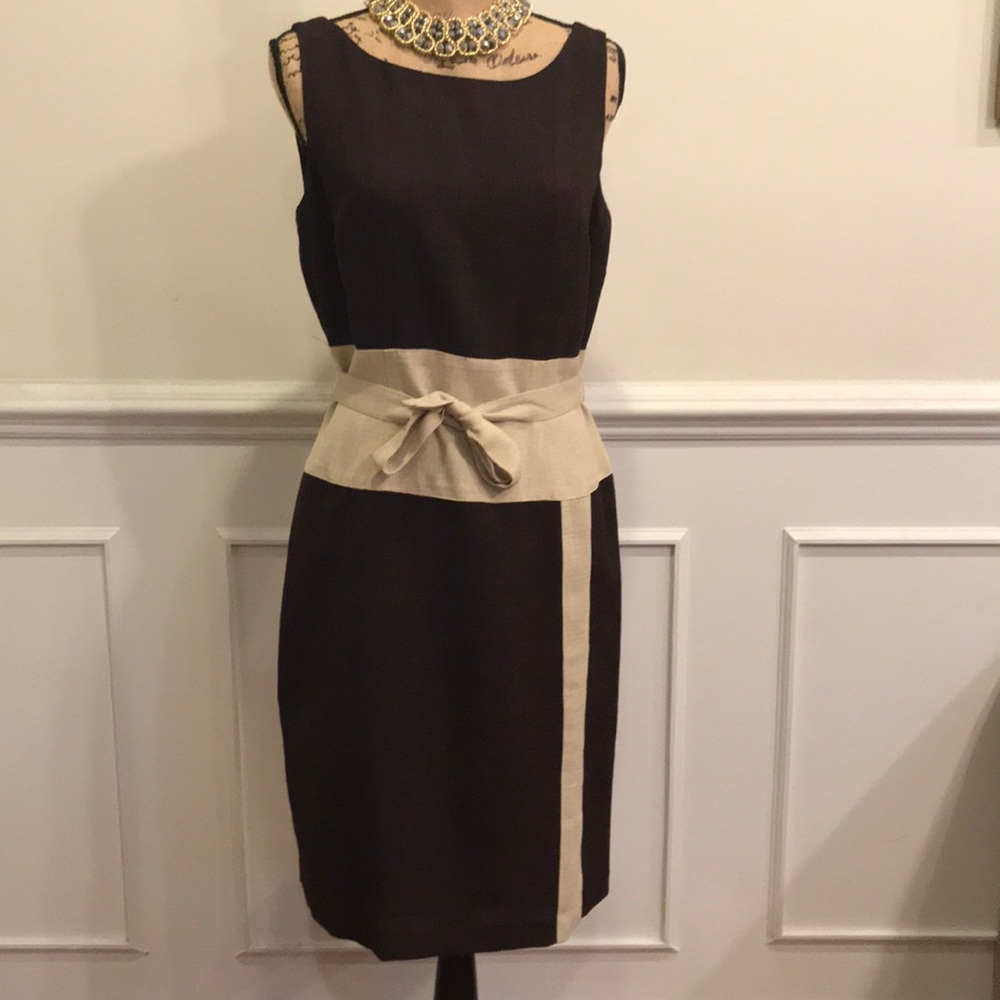 Kasper brown & Tan dress | size 12